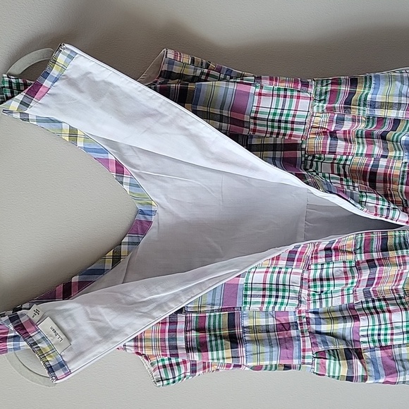 LL Bean Striped Coloful‎ Patchwork Sleeveless Cotton Dress Women Size 8 Preppy - Picture 5 of 12